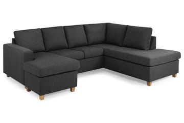 Crazy 4-sits Högervänd U-formad Small Soffa med Divan och Schäslong i Tyg - Mörkgrå - Products - Möbler - Soffa - Divansoffa & schäslongsoffa - 3 sits soffa med divan