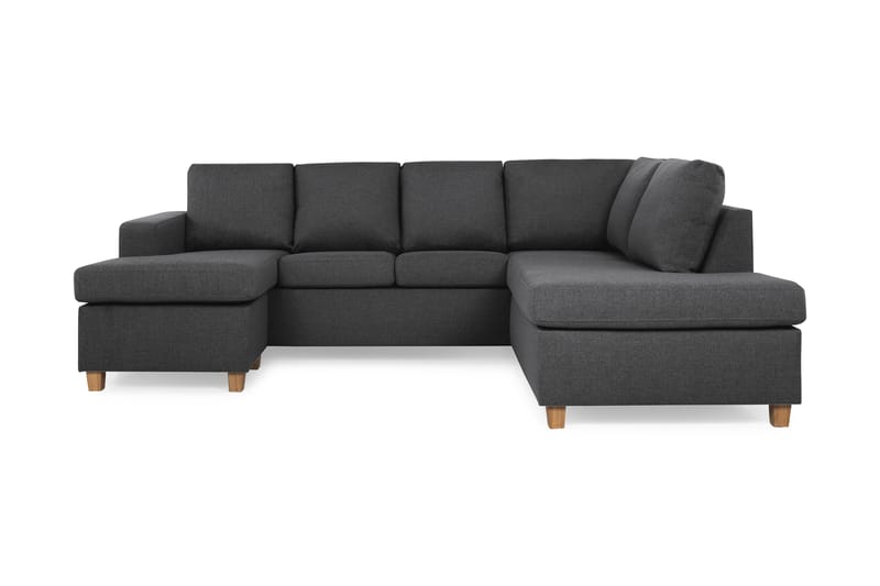 Crazy 4-sits Högervänd U-formad Small Soffa med Divan och Schäslong i Tyg - Mörkgrå - Products - Möbler - Soffa - Divansoffa & schäslongsoffa - 3 sits soffa med divan