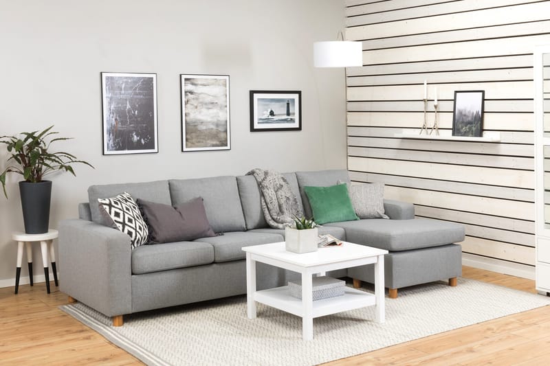 Crazy 4-sits Vändbar L-formad Divansoffa i Tyg - Grå - Products - Möbler - Soffa - Divansoffa & schäslongsoffa - 4 sits soffa med divan