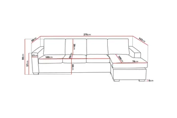 Crazy 4-sits Vändbar L-formad Divansoffa i Tyg - Grå - Products - Möbler - Soffa - Divansoffa & schäslongsoffa - 4 sits soffa med divan