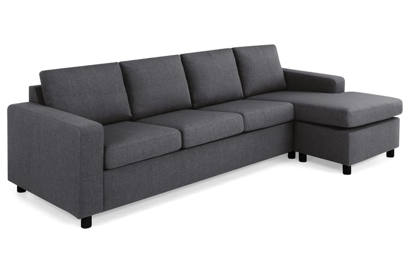 Crazy 4-sits Vändbar L-formad Divansoffa i Tyg - Mörkgrå - Products - Möbler - Soffa - Divansoffa & schäslongsoffa - 4 sits soffa med divan