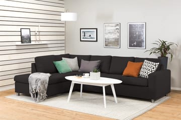 Crazy 4-sits Vänstervänd L-formad Schäslongsoffa i Tyg - Antracit - Products - Möbler - Soffa - Divansoffa & schäslongsoffa - 3 sits soffa med divan