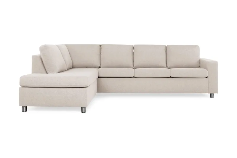 Crazy 4-sits Vänstervänd L-formad Schäslongsoffa i Tyg - Beige - Products - Möbler - Soffa - Divansoffa & schäslongsoffa - 3 sits soffa med divan