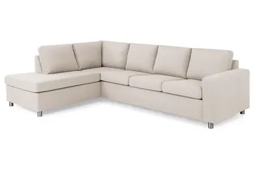 Crazy 4-sits Vänstervänd L-formad Schäslongsoffa i Tyg - Beige - Products - Möbler - Soffa - Divansoffa & schäslongsoffa - 3 sits soffa med divan