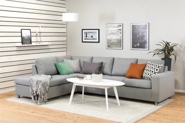 Crazy 4-sits Vänstervänd L-formad Schäslongsoffa i Tyg - Grå - Products - Möbler - Soffa - Divansoffa & schäslongsoffa - 3 sits soffa med divan