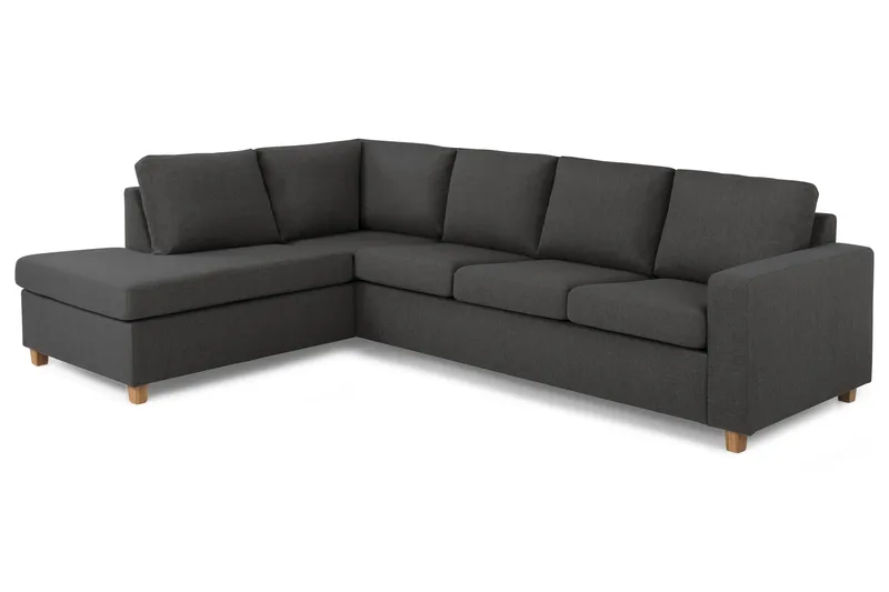 Crazy 4-sits Vänstervänd L-formad Schäslongsoffa i Tyg - Mörkgrå - Products - Möbler - Soffa - Divansoffa & schäslongsoffa - 3 sits soffa med divan