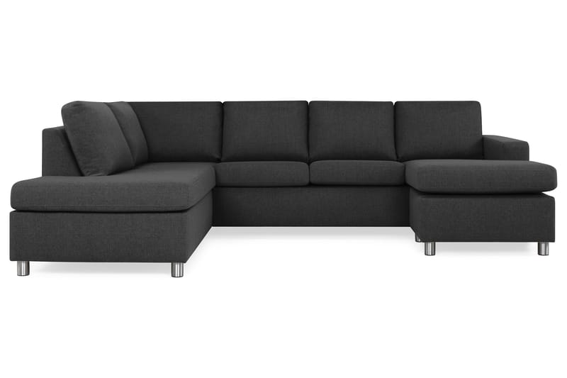 Crazy 4-sits Vänstervänd U-formad Large Soffa med Divan och Schäslong i Tyg, Antracit