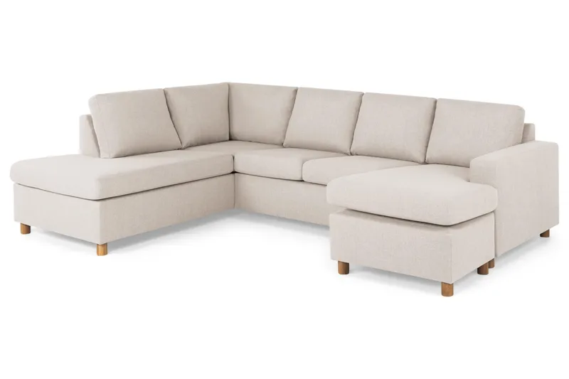 Crazy 4-sits Vänstervänd U-formad Large Soffa med Divan och Schäslong i Tyg - Beige - Products - Möbler - Soffa - Divansoffa & schäslongsoffa - 4 sits soffa med divan