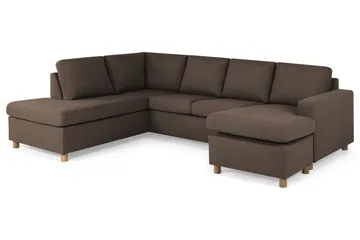 Crazy 4-sits Vänstervänd U-formad Large Soffa med Divan och Schäslong i Tyg - Brun - Products - Möbler - Soffa - Divansoffa & schäslongsoffa - 4 sits soffa med divan