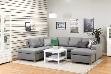 Crazy 4-sits Vänstervänd U-formad Large Soffa med Divan och Schäslong i Tyg - Grå - Products - Möbler - Soffa - Divansoffa & schäslongsoffa - 4 sits soffa med divan
