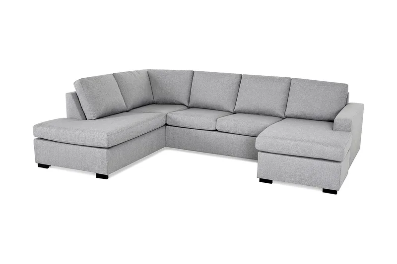 Crazy 4-sits Vänstervänd U-formad Large Soffa med Divan och Schäslong i Tyg - Grå - Products - Möbler - Soffa - Divansoffa & schäslongsoffa - 4 sits soffa med divan