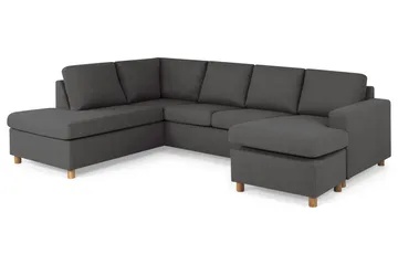 Crazy 4-sits Vänstervänd U-formad Large Soffa med Divan och Schäslong i Tyg - Mörkgrå - Products - Möbler - Soffa - Divansoffa & schäslongsoffa - 4 sits soffa med divan