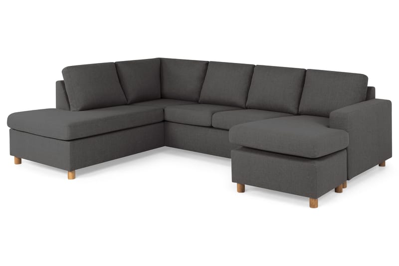 Crazy 4-sits Vänstervänd U-formad Large Soffa med Divan och Schäslong i Tyg - Mörkgrå - Products - Möbler - Soffa - Divansoffa & schäslongsoffa - 4 sits soffa med divan