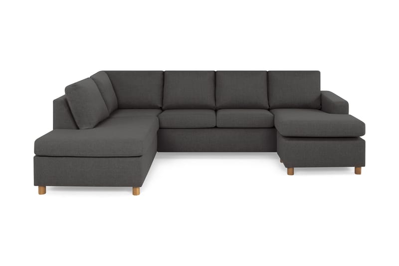 Crazy 4-sits Vänstervänd U-formad Large Soffa med Divan och Schäslong i Tyg - Mörkgrå - Products - Möbler - Soffa - Divansoffa & schäslongsoffa - 4 sits soffa med divan