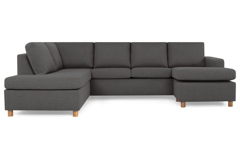 Crazy 4-sits Vänstervänd U-formad Large Soffa med Divan och Schäslong i Tyg - Mörkgrå - Products - Möbler - Soffa - Divansoffa & schäslongsoffa - 4 sits soffa med divan