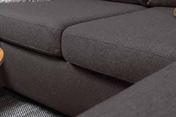 Crazy 4-sits Vänstervänd U-formad Small Soffa med Divan och Schäslong i Tyg - Mörkgrå - Products - Möbler - Soffa - Divansoffa & schäslongsoffa - 3 sits soffa med divan