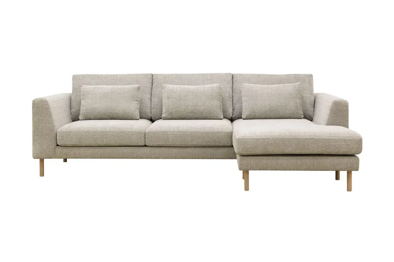Florenz 3-sits Högervänd L-formad Divansoffa i Chenille - Grå / Beige - Products - Möbler - Soffa - Divansoffa & schäslongsoffa - 3 sits soffa med divan