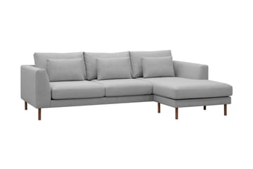 Florenz 3-sits Högervänd L-formad Divansoffa i Tyg - Ljusgrå - Products - Möbler - Soffa - Divansoffa & schäslongsoffa - 3 sits soffa med divan
