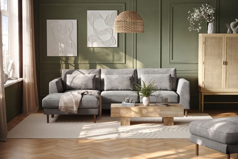 Florenz 3-sits Soffa med Divan Vänster - Ljusgrå - Products - Möbler - Soffa - Divansoffa & schäslongsoffa - 3 sits soffa med divan