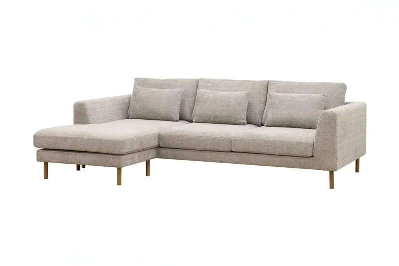 Florenz 3-sits Vänstervänd L-formad Divansoffa i Chenille - Grå / Beige - Products - Möbler - Soffa - Divansoffa & schäslongsoffa - 3 sits soffa med divan