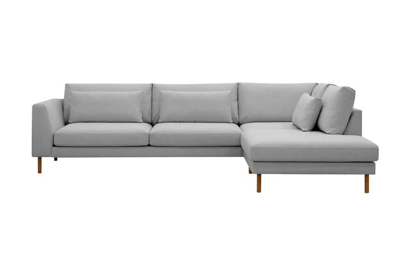 Florenz 4-sits Högervänd L-formad Schäslongsoffa i Tyg - Ljusgrå - Products - Möbler - Soffa - Divansoffa & schäslongsoffa - 4 sits soffa med divan
