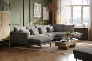 Florenz 4-sits Högervänd U-formad Soffa med Divan och Schäslong i Chenille - Ljusgrå - Products - Möbler - Soffa - Divansoffa & schäslongsoffa - 4 sits soffa med divan