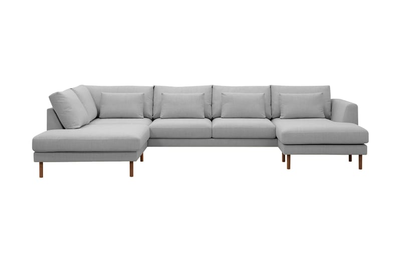 Florenz 4-sits Vänstervänd U-formad Soffa med Divan och Schäslong i Tyg - Ljusgrå - Products - Möbler - Soffa - Divansoffa & schäslongsoffa - 4 sits soffa med divan