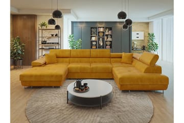 Gabina Soffa med Divan och Schäslong 4-sits - Gul - Products - Möbler - Soffa - Divansoffa & schäslongsoffa - 4 sits soffa med divan