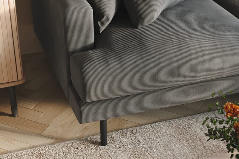 Menard 3-sits Högervänd L-formad Divansoffa i Manchester - Grå - Products - Möbler - Soffa - Divansoffa & schäslongsoffa - 3 sits soffa med divan