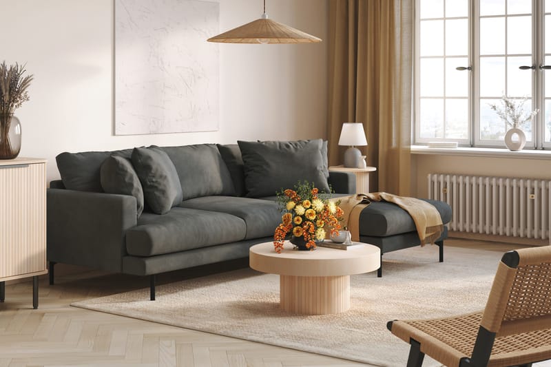Menard 3-sits Högervänd L-formad Divansoffa i Manchester - Grå - Products - Möbler - Soffa - Divansoffa & schäslongsoffa - 3 sits soffa med divan