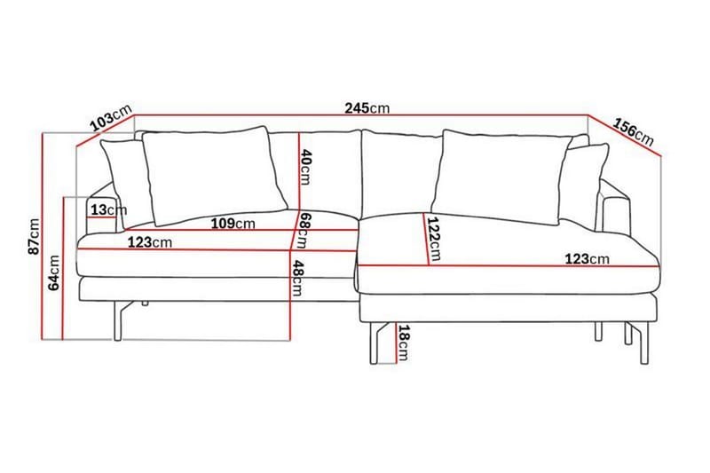 Menard 4-sits Högervänd L-formad Divansoffa i Manchester - Beige - Products - Möbler - Soffa - Divansoffa & schäslongsoffa - 4 sits soffa med divan