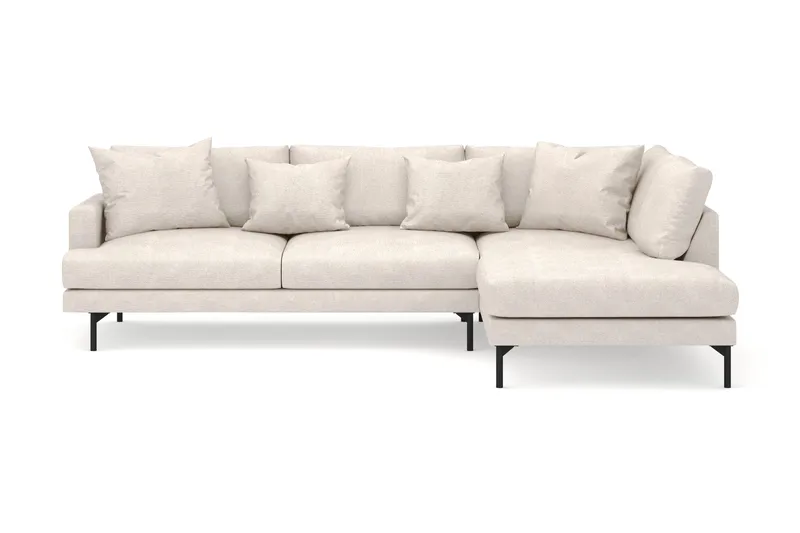 Menard 4-sits Högervänd L-formad Djup Schäslongsoffa i Tyg, Beige