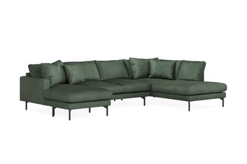 Menard 4-sits Högervänd Stor U-formad Djup Soffa med Divan och Schäslong i Manchester - Grön - Products - Möbler - Soffa - Divansoffa & schäslongsoffa - 4 sits soffa med divan