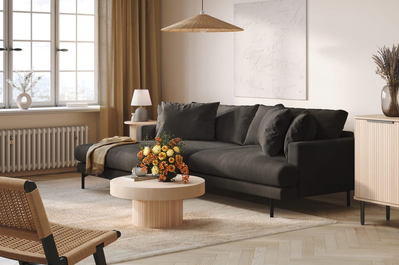 Menard 4-sits Vänstervänd L-formad Divansoffa i Manchester - Mörkgrå - Products - Möbler - Soffa - Divansoffa & schäslongsoffa - 4 sits soffa med divan