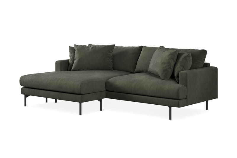 Menard 4-sits Vänstervänd L-formad Divansoffa i Manchester - Mörkgrön - Products - Möbler - Soffa - Divansoffa & schäslongsoffa - 4 sits soffa med divan