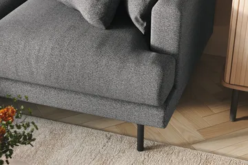 Menard 4-sits Vänstervänd L-formad Divansoffa i Tyg - Mörkgrå - Products - Möbler - Soffa - Divansoffa & schäslongsoffa - 4 sits soffa med divan