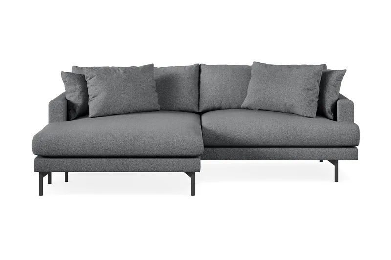Menard 4-sits Vänstervänd L-formad Divansoffa i Tyg - Mörkgrå - Products - Möbler - Soffa - Divansoffa & schäslongsoffa - 4 sits soffa med divan