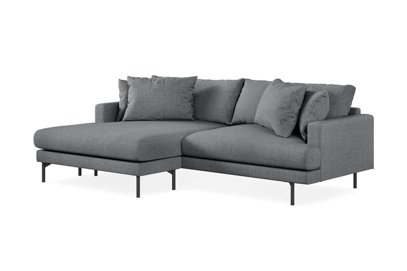 Menard 4-sits Vänstervänd L-formad Divansoffa i Tyg - Mörkgrå - Products - Möbler - Soffa - Divansoffa & schäslongsoffa - 4 sits soffa med divan