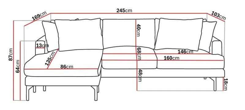 Menard 4-sits Vänstervänd L-formad Djup Divansoffa i Manchester - Greige - Products - Möbler - Soffa - Divansoffa & schäslongsoffa - 4 sits soffa med divan