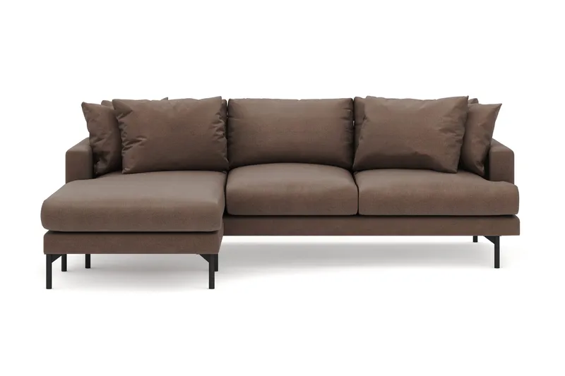 Menard 4-sits Vänstervänd L-formad Djup Divansoffa i Tyg - Brun - Products - Möbler - Soffa - Divansoffa & schäslongsoffa - 3 sits soffa med divan