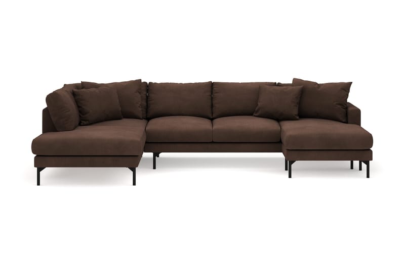 Menard 4-sits Vänstervänd Stor U-formad Djup Large Soffa med Divan och Schäslong i Manchester - Brun - Products - Möbler - Soffa - Divansoffa & schäslongsoffa - 4 sits soffa med divan