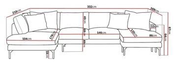 Menard 4-sits Vänstervänd Stor U-formad Djup Large Soffa med Divan och Schäslong i Tyg - Beige - Products - Möbler - Soffa - Divansoffa & schäslongsoffa - 4 sits soffa med divan