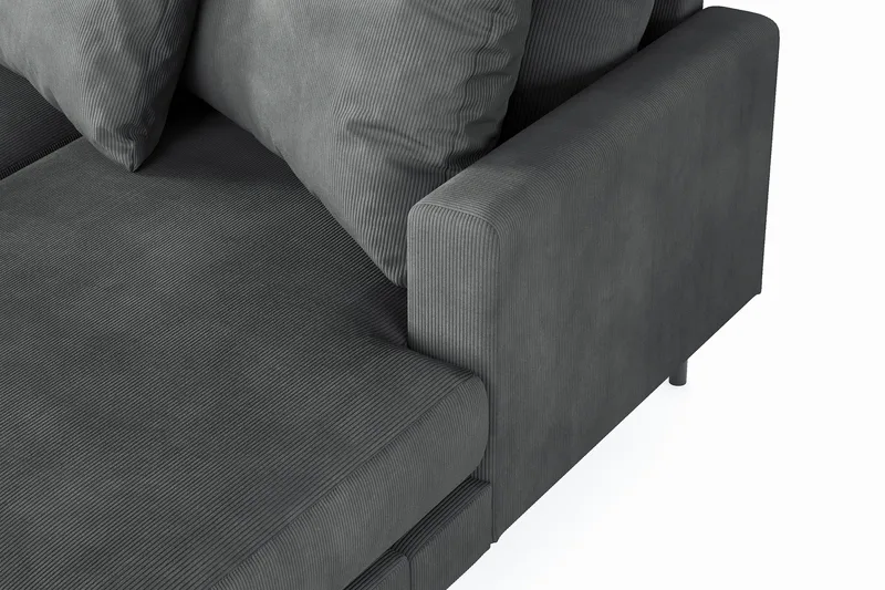 Menard 4-sits Vänstervänd Stor U-formad Djup Soffa med Divan och Schäslong i Manchester - Grå - Products - Möbler - Soffa - Divansoffa & schäslongsoffa - 4 sits soffa med divan