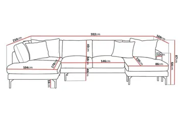 Menard 4-sits Vänstervänd Stor U-formad Djup Soffa med Divan och Schäslong i Manchester - Grön - Products - Möbler - Soffa - Divansoffa & schäslongsoffa - 4 sits soffa med divan