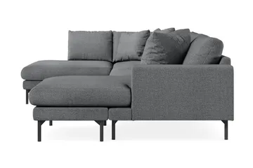 Menard 4-sits Vänstervänd Stor U-formad Djup Soffa med Divan och Schäslong i Tyg - Mörkgrå - Products - Möbler - Soffa - Divansoffa & schäslongsoffa - 4 sits soffa med divan