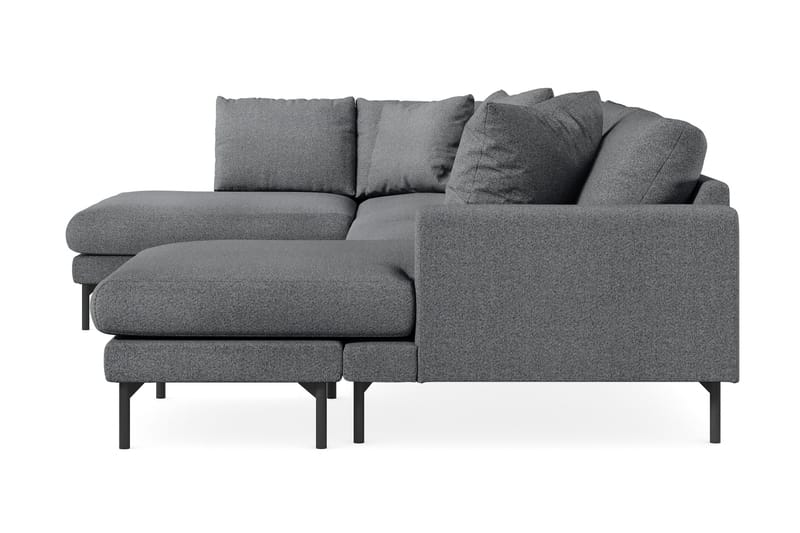 Menard 4-sits Vänstervänd Stor U-formad Djup Soffa med Divan och Schäslong i Tyg - Mörkgrå - Products - Möbler - Soffa - Divansoffa & schäslongsoffa - 4 sits soffa med divan