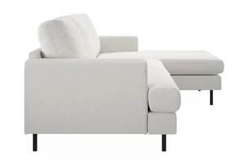 Menard Compact 3-sits Högervänd L-formad Divansoffa i Bouclé - Vit - Products - Möbler - Soffa - Divansoffa & schäslongsoffa - 3 sits soffa med divan