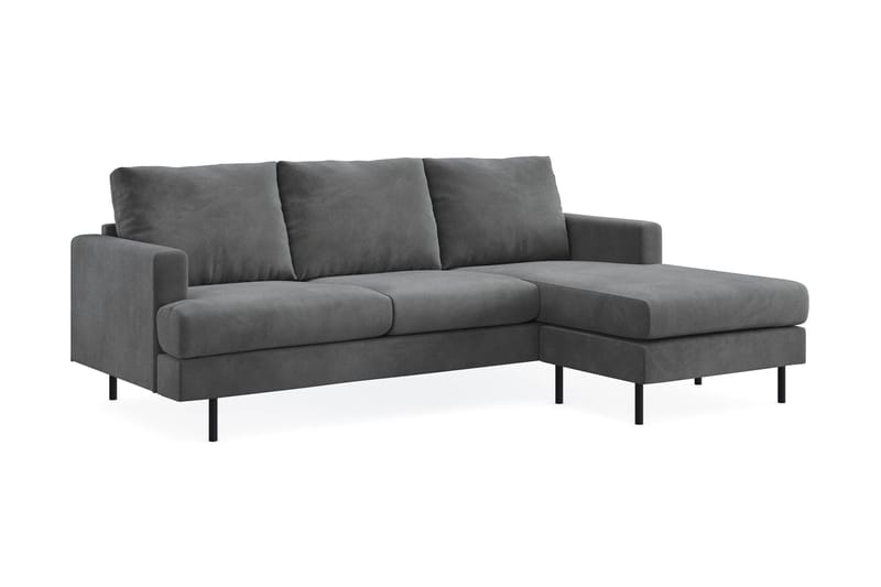 Menard Compact 3-sits Högervänd L-formad Divansoffa i Manchester - Grå - Products - Möbler - Soffa - Divansoffa & schäslongsoffa - 3 sits soffa med divan