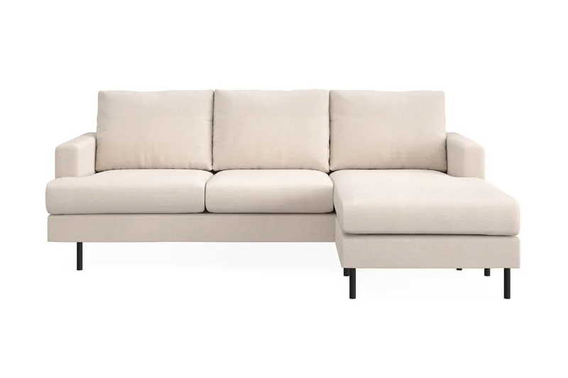 Menard Compact 3-sits Högervänd L-formad Divansoffa i Tyg - Beige - Products - Möbler - Soffa - Divansoffa & schäslongsoffa - 3 sits soffa med divan