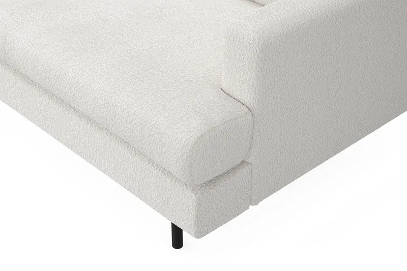 Menard Compact 3-sits Vänstervänd L-formad Divansoffa i Bouclé - Vit - Products - Möbler - Soffa - Divansoffa & schäslongsoffa - 3 sits soffa med divan